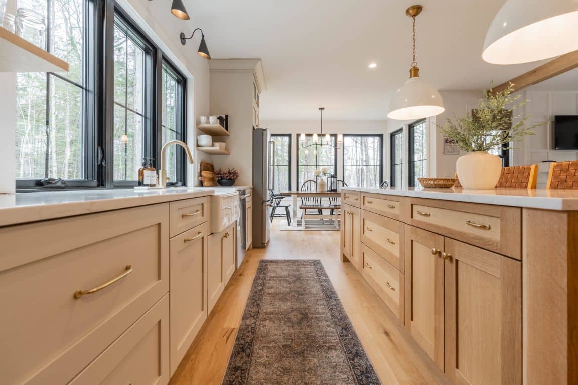 Boho Chic Kitchen with Spacious Storage - Maine Cabinet Company
